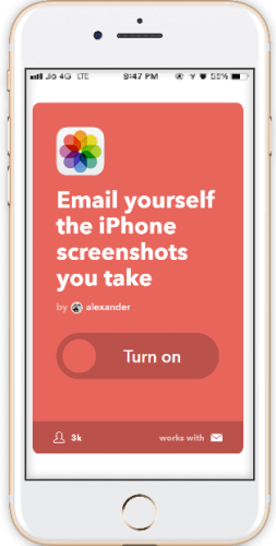 Automatically Email iPhone screenshots