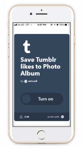 save Tumblr photo on iPhone